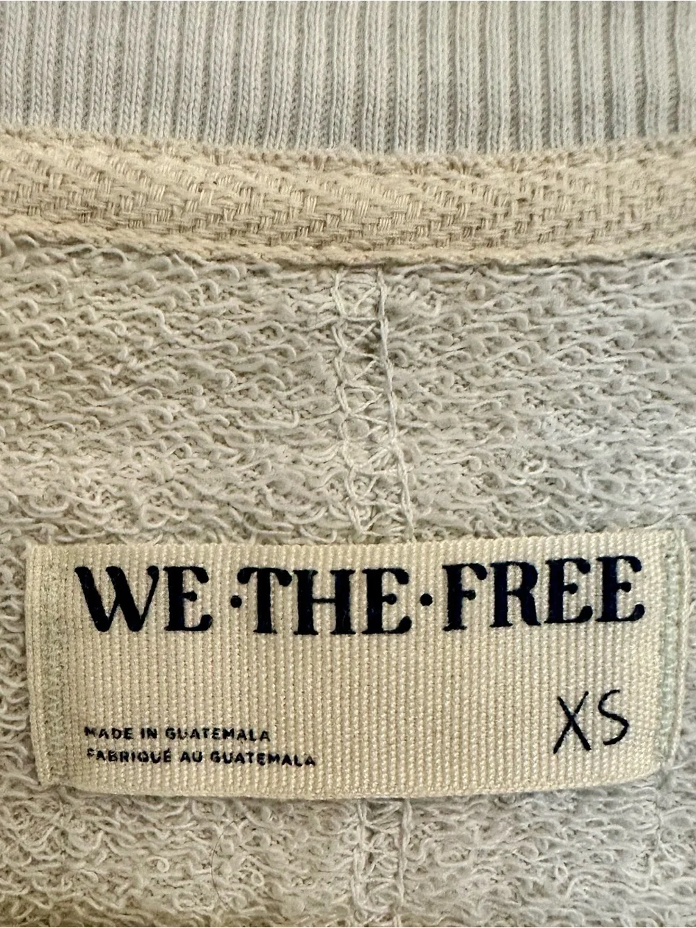 We The Free Oversized V-Neck Venice Pullover in Light Gray/Green Size XS